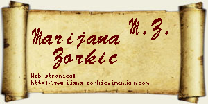 Marijana Zorkić vizit kartica